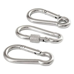 316 Stainless Steel Carabiner Snap Spring Hook Clip Marine Grade Eyelet Lock