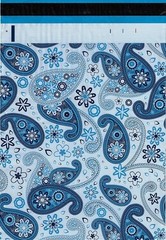 1000 10×13 Blue Paisley Designer Poly Mailers Envelopes Boutique Custom Bags