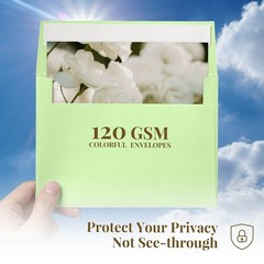 Colored Envelopes Self Seal A7 50 Pack, 10 Colors, Goefun 5.25 x 7.25 Printab…