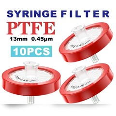 50x PTFE Syringe Filter 0.45μm 13mm Hydrophobic Non-Sterile Chemicals Filtration