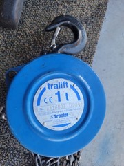 Tractel Inc. USA tralift 1 ton 30ft Chain Hoist W/1t Hook 6 x 18mm Grade 50 Blue