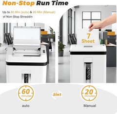 QUIETLEMON 150-Sheet Auto Feed Paper Shredder Micro Cut P-5 For Office Home US