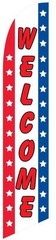 Welcome (stars and stripes) 12ft Feather Banner Swooper Flag – FLAG ONLY