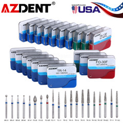 100pcs AZDENT Dental FG Diamond Burs for High Speed Handpiece Medium 1.6mm USA