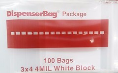 100 Reloc 3×4 Reclosable 4 mil Top Lock Bags WHITE BLOCK Poly 3″ x 4″ THICK Bag
