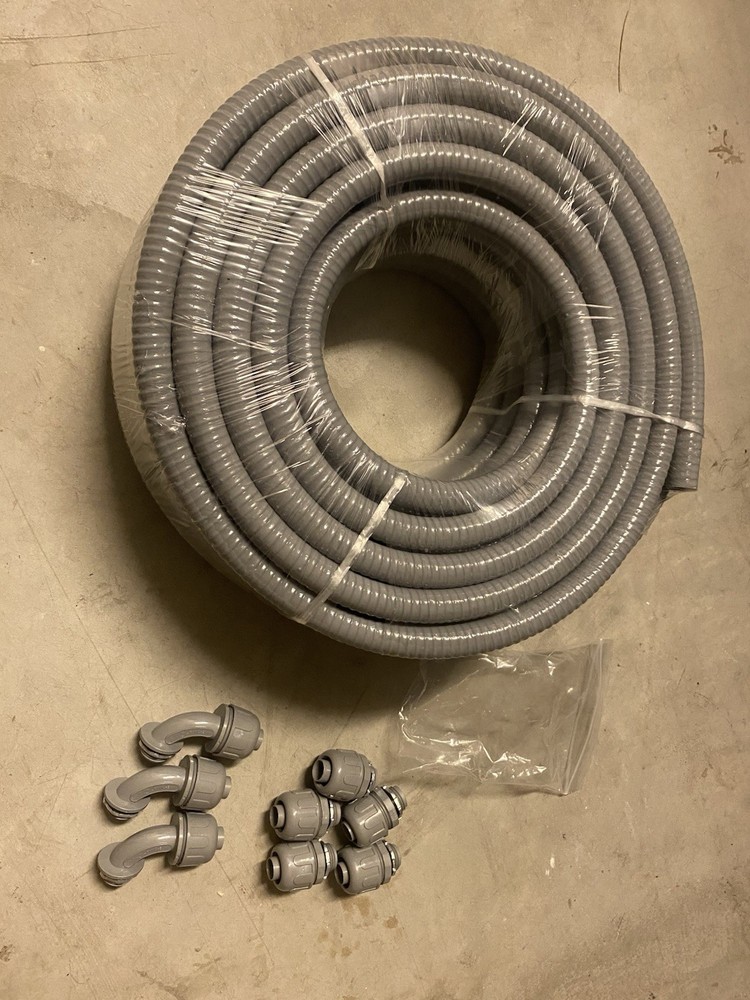 1/2inch 100ft Liquid-Tight Conduit and Connector Kit,Flexible