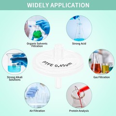 Filters PTFE 100 Pack Lab Filters Pore Size Hydrophobic Filtration (13mm 0.22μm)
