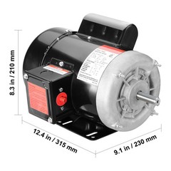 VEVOR 3/4 HP Electric Motor 1725RPM AC115/230V 56 Frame 1-Phase 5/8″ Keyed Shaft