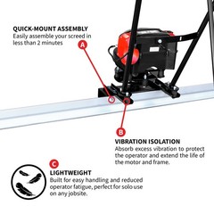TOMAHAWK Power Screed Battery Powered 36V 5Ah Concrete Finishing Tool 14ft blade