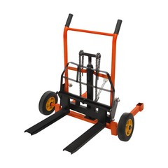 440lbs Hydraulic Material Lift Winch Stacker Adjustable Pallet Dolly Lift 15.7in