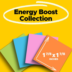 Post-It Super Sticky Notes, 2X2 In, 8 Pads, 2X the Sticking Power, Energy Boost