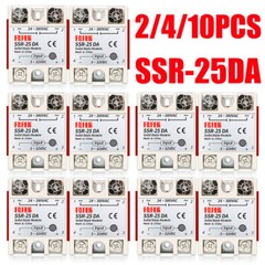 2-10PCS SSR-25DA Solid State Relay Module 25A DC 3V-32V to AC 24V-380V USA