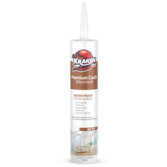 Kraken Bond Premium Siliconized Caulk Sealant, 10.1oz 12 Pack – White