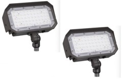 2-Pack 50W LED Flood Light for outdoor, IP65 Dim 5000K with 1/2″ NPT Knuckle