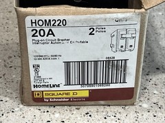 Square D HOM220 (5 PACK) 20A 2P 120/240V Circuit Breaker (5) NEW, US SELLER