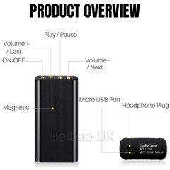 240Hr 16GB Spy Digital Activated Voice Recorder Mini Audio Magnetic MP3 Player
