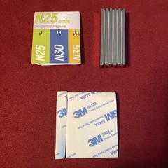 6-Neodymium Bar Magnets RareEarth Rectangle HeavyDuty w/3M Tape strips 60X10X3Mm