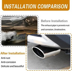 1 PC Car Exhaust Tips, Single Outlet Straight Muffler , Straight # Silver -1PC