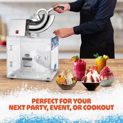 Commercial Snow Cone Machine Acrylic Ice Crusher Shaver 500lbs Per Hour for