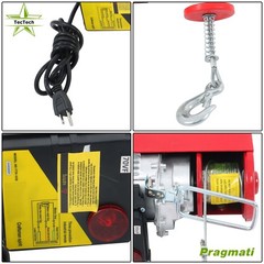 1320lbs Electric Hoist with Wireless Remote Control, 40ft Lifting Height