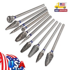 10PC Tungsten Carbide Dental Cutter Kit Acrylic Burs Lab Tooth Drill Tool 2.35mm