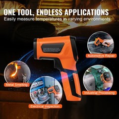 VEVOR Infrared Thermometer -40°F – 2732°F Dual Laser Temperature Gun Non-Contact