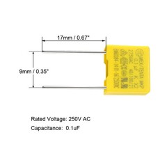 20Pack Polypropylene Film Safety Capacitors 0.1uF 275VAC X2 MKP