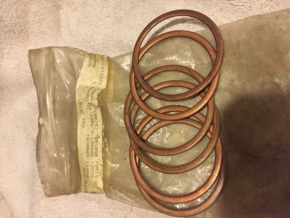 6000251 Copper Gasket – Spiral Wound 2.50×2.12 CSA6 QTY of 6 Gaskets