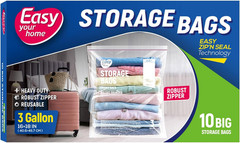 3 Gallon Zipper Lock Storage Bags16X18Reusable Extra Large Size Plastic Free