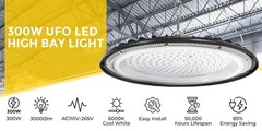 300W UFO Led High Bay Light Warehouse Factory Commercial Industrial Shop Light