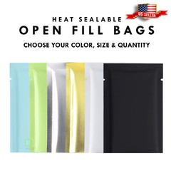 QQ Studio Matte Metallized Foil SlickSeal™ Heat Sealable Flat Open Fill Bags