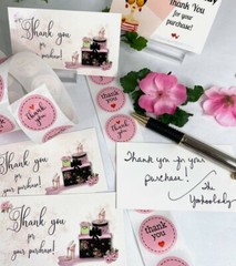 Thank You Business Card for Small Business, Fashion, Thank You Stickers