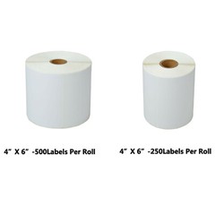 4X6 250/500 Labels Direct Thermal for Zebra LP2844 LP2844-Z GX420T Eltron ZP450