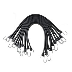 Commercial Grade EPDM Rubber Tarp Straps – 10-Pack – Heavy Duty Bungee Tie-Downs