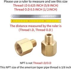 3/8″ NPT Female to 1/4″ NPT Male Brass Pipe Fitting Reducer Adapter, 2 PCS | Thr