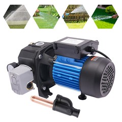 0.75HP 1” Shallow Well Jet Water Pump Booster Garden Sprinkler 3420r/min Black
