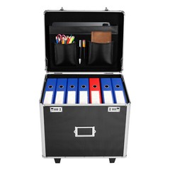 Locking File Chest File Rails Letter/Legal Files Storage Box with Wheels&Handle