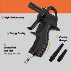 High-Performance Air Blow Gun with Interchangeable Extended Nozzles – 1/4″ Air