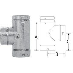 1Pc SELKIRK RV 3 In. x 6-5/8 In. x 4-1/4 In. Gas Vent Tee