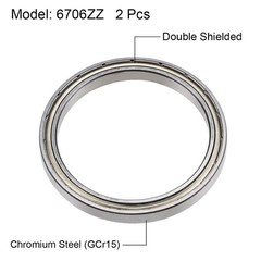2Pcs 6706ZZ Steel Bearings For INDUSTRY MOTOR Z2 30x37x4mm Two-Sealed