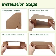 Brown Magazine File Holder Cardboard Rack Foldable Storage Organizer Box 12PK