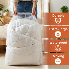 6 Pack 40X60 in Extra Large Clear Plastic Bags, Large Plastic Storage Bags for F