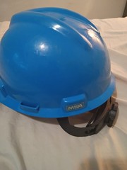 MSA V GARD Hard Hat Blue Adjustable Safety Head Protection large type 1 class E