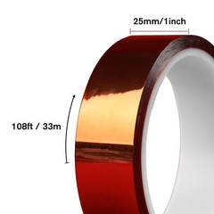 5 Rolls Polyimide High Temperature Tape Heat Resistant Kapton 10mm, 20mm,25mm