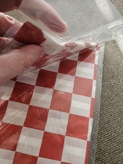 Vintage Design Red White Checkered Print Table Cover Spritz Tablecloth RARE!❤️🤍