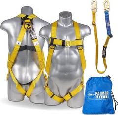 Palmer Safety Safety Harness w/Detachable 6 ft Lanyard I Single Leg Lanyard…