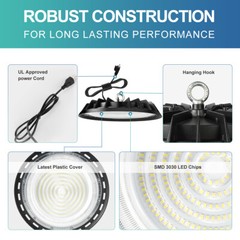 300W UFO Led High Bay Light 5000K Commercial Industrial Factory Warehouse Light