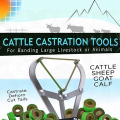 Cattle Banding Tools Calves Castration Kit, with a Large Bander and 25 pcs Ba…