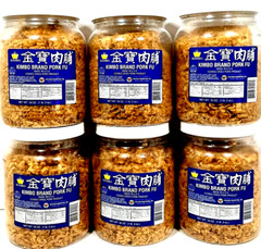 KIMBO Brand Pork Fu Cooked Dried Pork Product 18 oz ( Pack of 6 ) ~ Made In USA