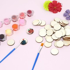 Giantree 100 Pcs 1 Inch Unfinished Wood Circle Disc, Round Blank Wooden…